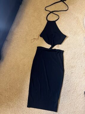 Black Maxi Cut Out Dress